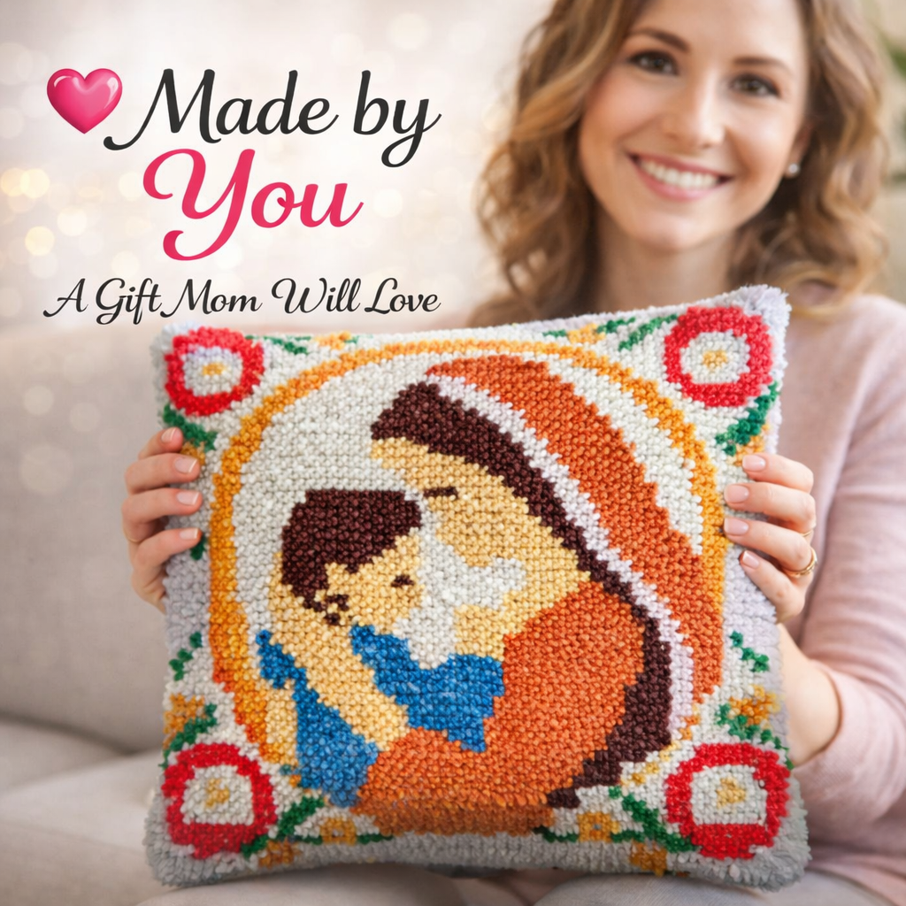 Mother's Tenderness Latch Hook Pillow Kit