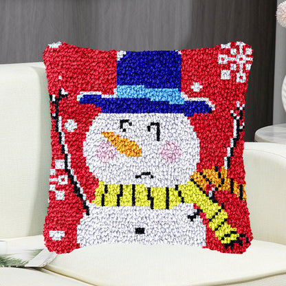 Kit de cierre de gancho para funda de almohada con muñeco de nieve y sombrero para adultos, principiantes y niños 