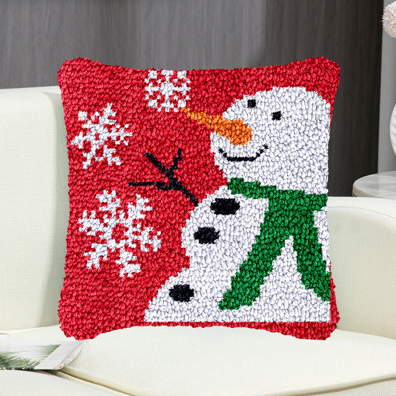 Kit de fermeture à crochet pour taie d'oreiller bonhomme de neige et flocons de neige, pour adultes, débutants et enfants 