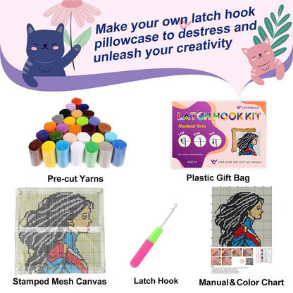 Super Mom Latch Hook Pillow Kit