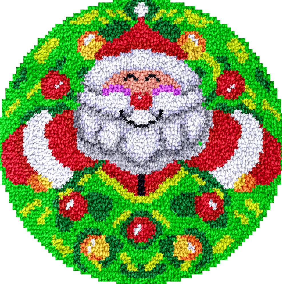 Happy Santa Rug Latch Hook Kit for Beginners