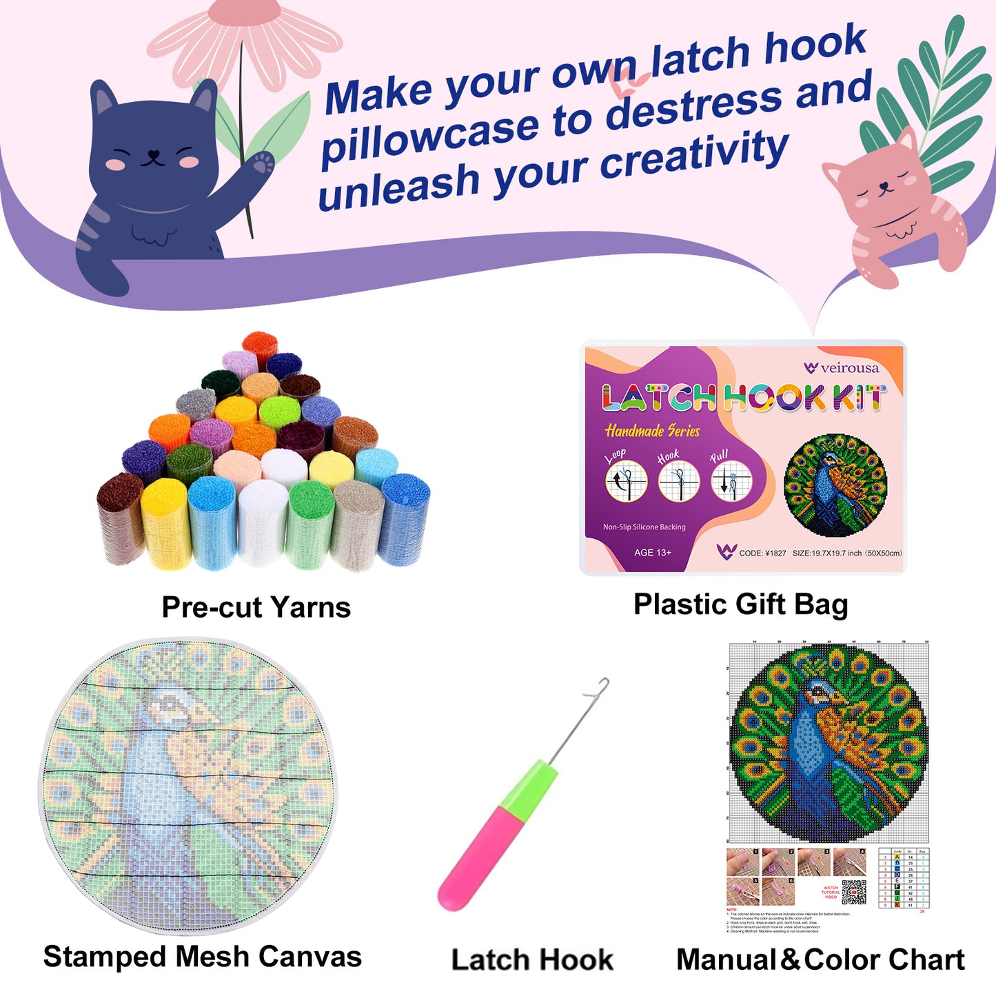 Axolotl & Coral Latch Hook Rug Kit