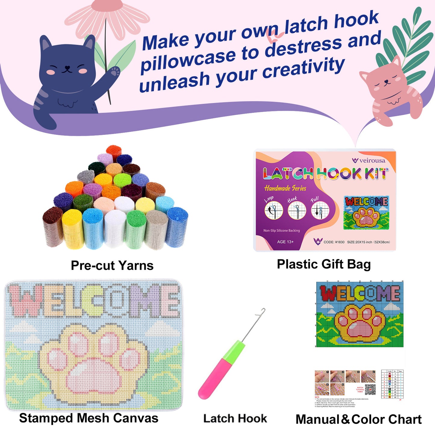 Night Flying Horse Latch Hook Rug Kit