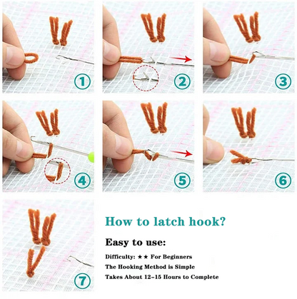 Avocado Latch Hook Pillow Kit for Adult, Beginner and Kid