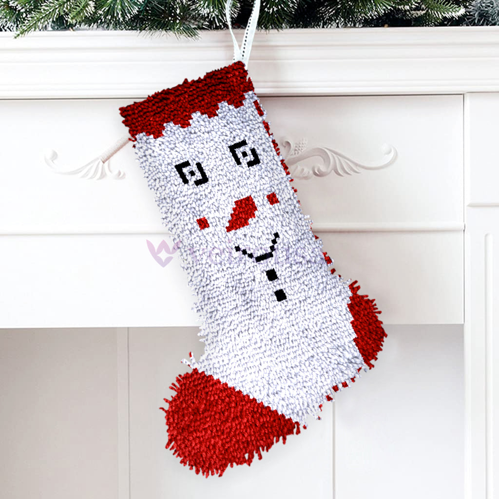 Bas de Noël bonhomme de neige à faire soi-même, kits de crochet pour débutants