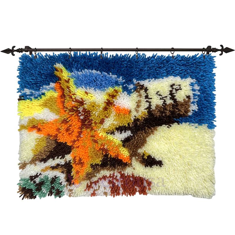 Estrella de mar en la playa - Kit de alfombra de gancho