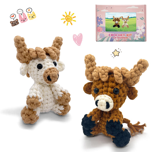 Cute Highland Cow Crochet Kit