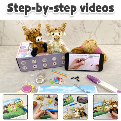 Cute Highland Cow Crochet Kit
