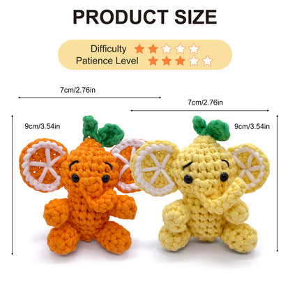 Lemon & Orange Elephants Crochet Kit