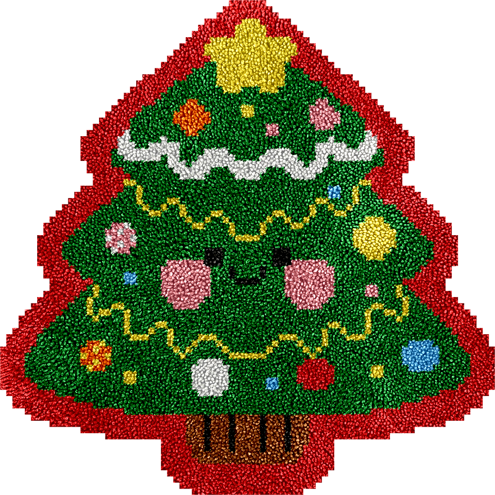 Árbol de Navidad - Kit de alfombra de gancho