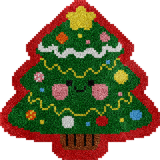 Kit de tapis à crocheter pour sapin de Noël