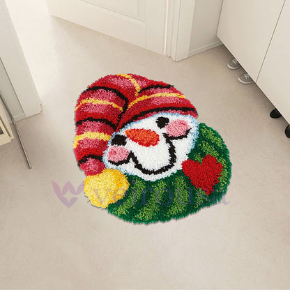 Love Snowman Rug Latch Hook Kit for Beginners