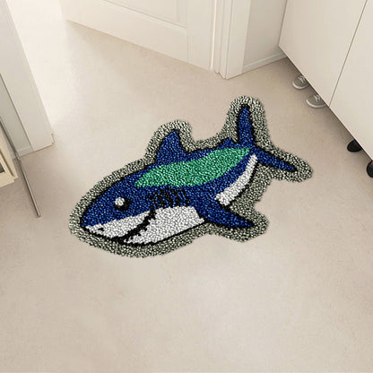 Blue Shark Latch Hook Rug Kit