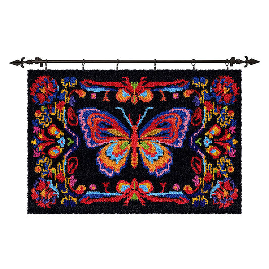 [Large Size] Dark Butterfly - Latch Hook Rug Kit