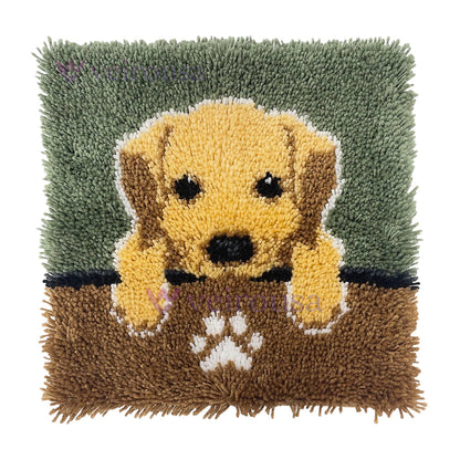 Labrador Puppy Latch Hook Pillow Kit