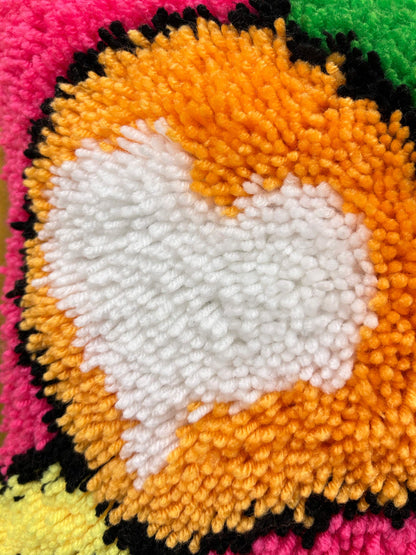 Kit de coussin à crochet coloré « Love » pour adultes, débutants et enfants