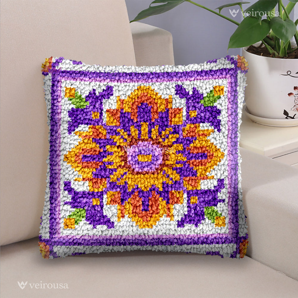 Kit de coussin à crochet « Fleurs bohèmes » (pour les fans) pour adultes, débutants et enfants