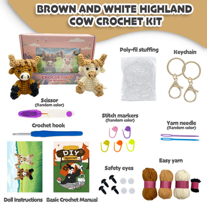 Cute Highland Cow Crochet Kit