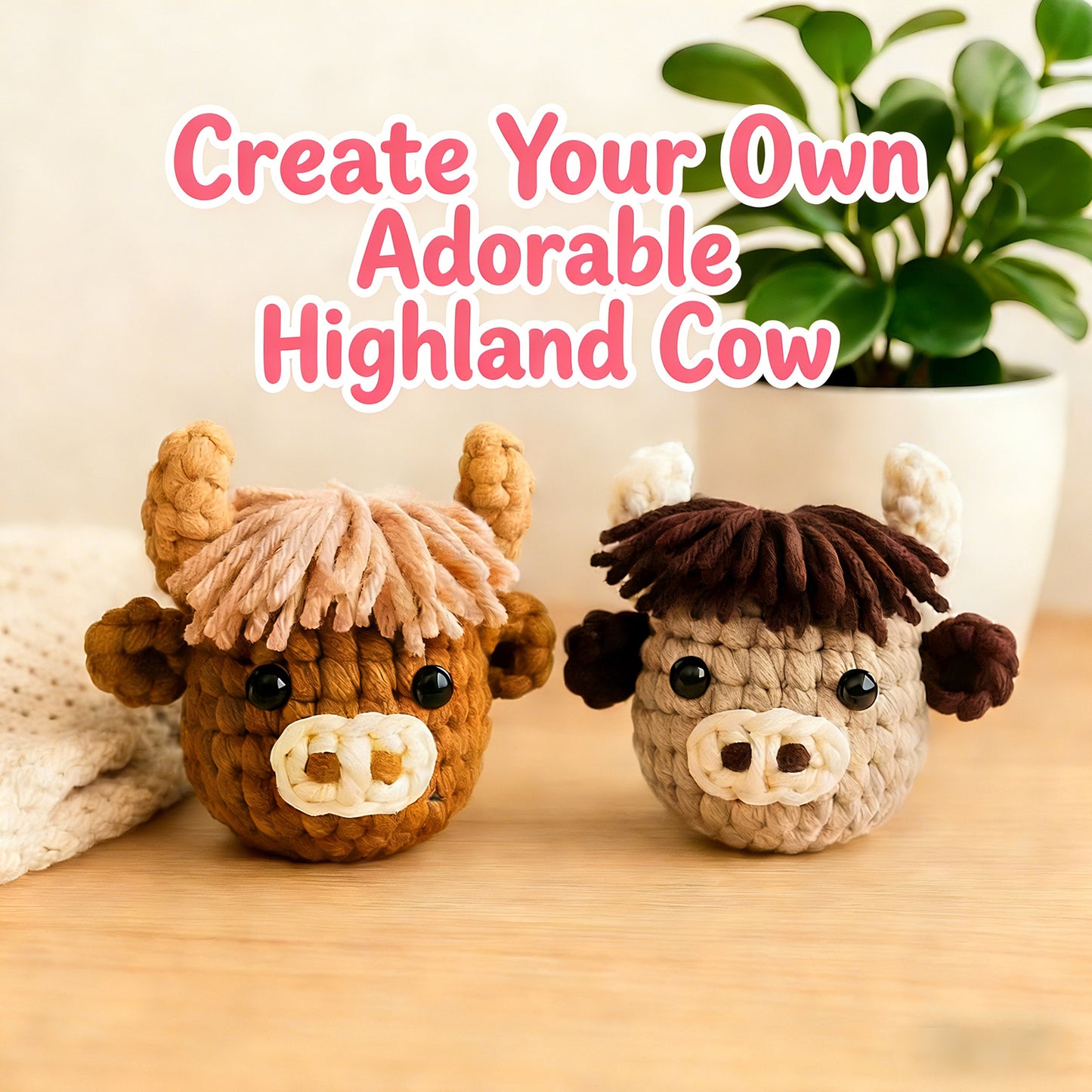 Highland Cow Head Crochet Kit