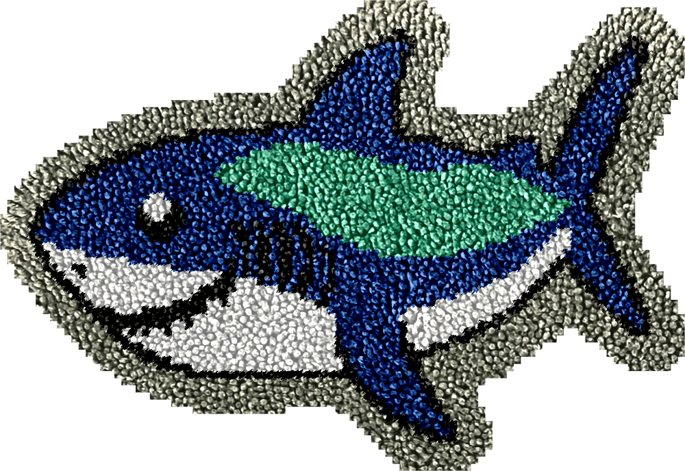 Blue Shark Latch Hook Rug Kit