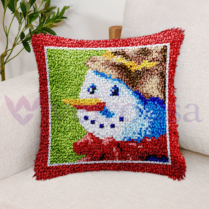 Kits de crochets pour taies d'oreiller Bonhomme de neige mignons, pour adultes, débutants et enfants 