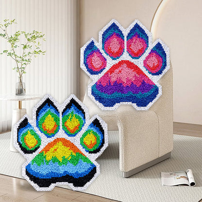 Kit de tapis à crochets en forme de patte à dégradé de couleurs