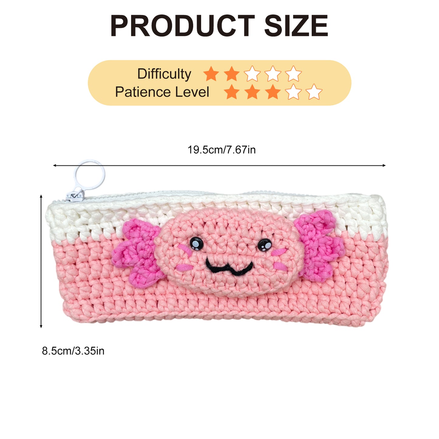 Axolotl Pencil Pouch Crochet Kit