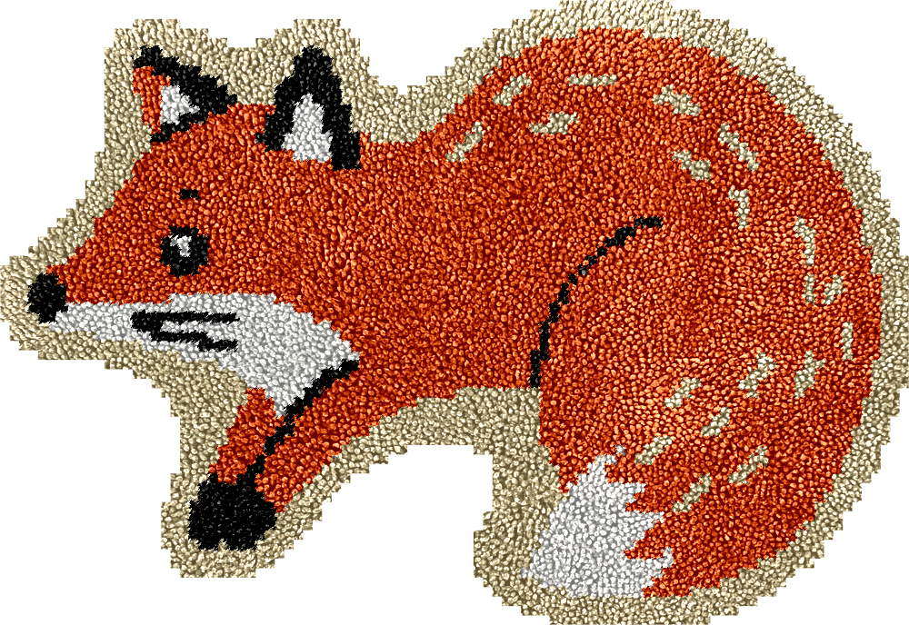 Mischievous Fox Latch Hook Rug Kit