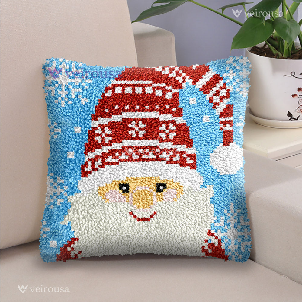 Joyful Santa Claus - Latch Hook Pillow Kit