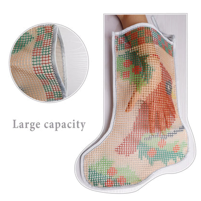 Kits de crochet DIY pour débutants, motif chaussette de Noël cardinal