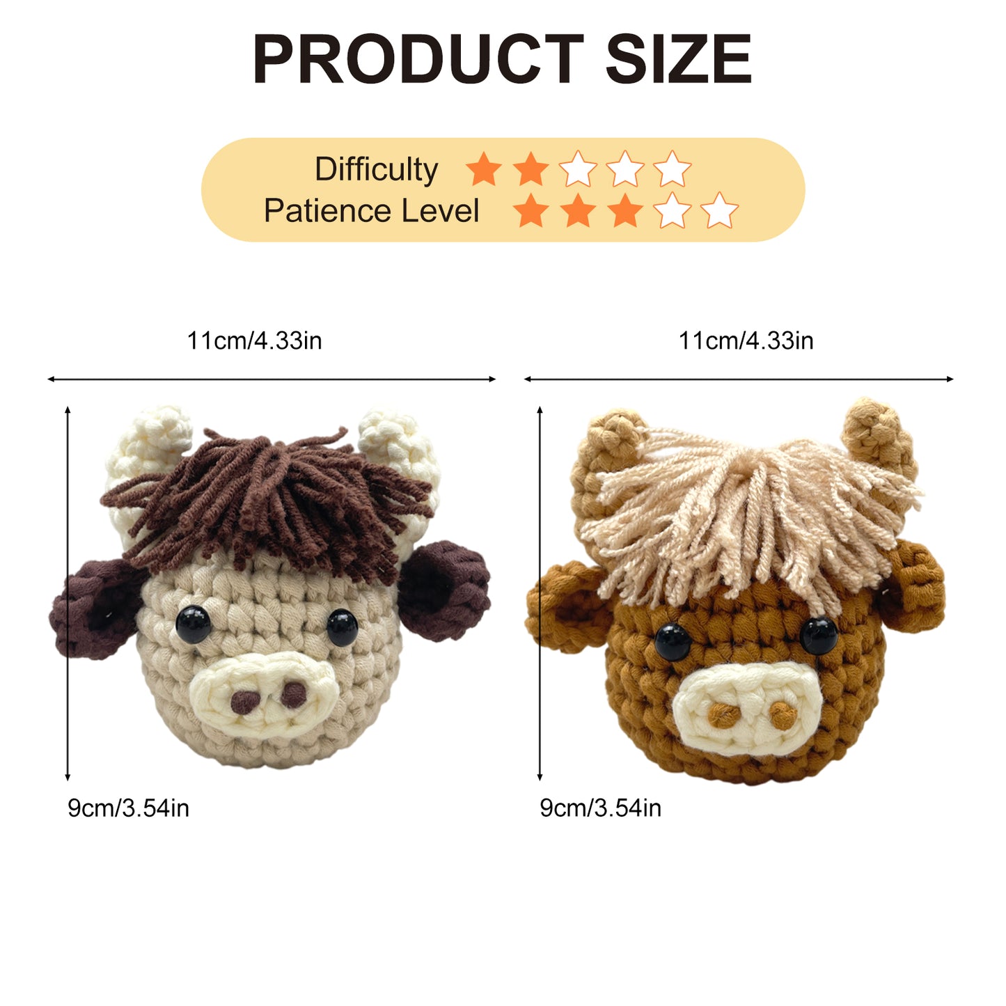Highland Cow Head Crochet Kit
