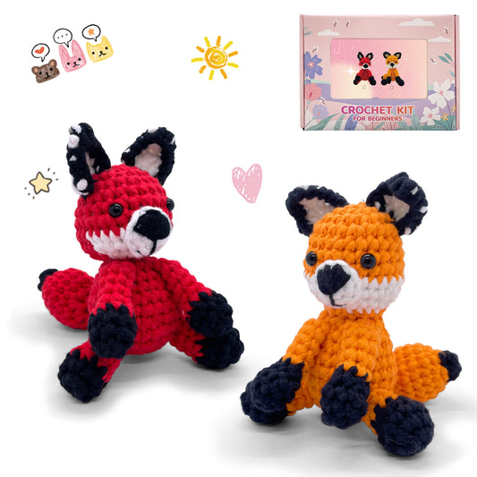 Orange & Red Foxes Crochet Kit