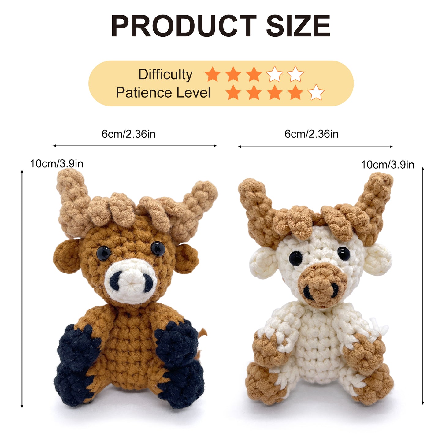 Cute Highland Cow Crochet Kit