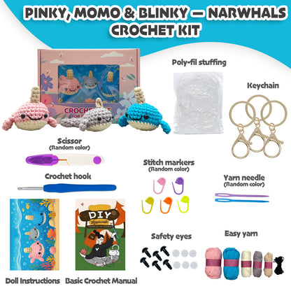 Narwhal Family Crochet Kit