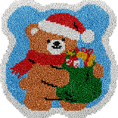 Christmas Bear - Latch Hook Rug Kit