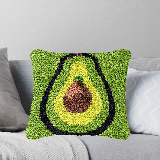 Avocado Latch Hook Pillow Kit for Adult, Beginner and Kid
