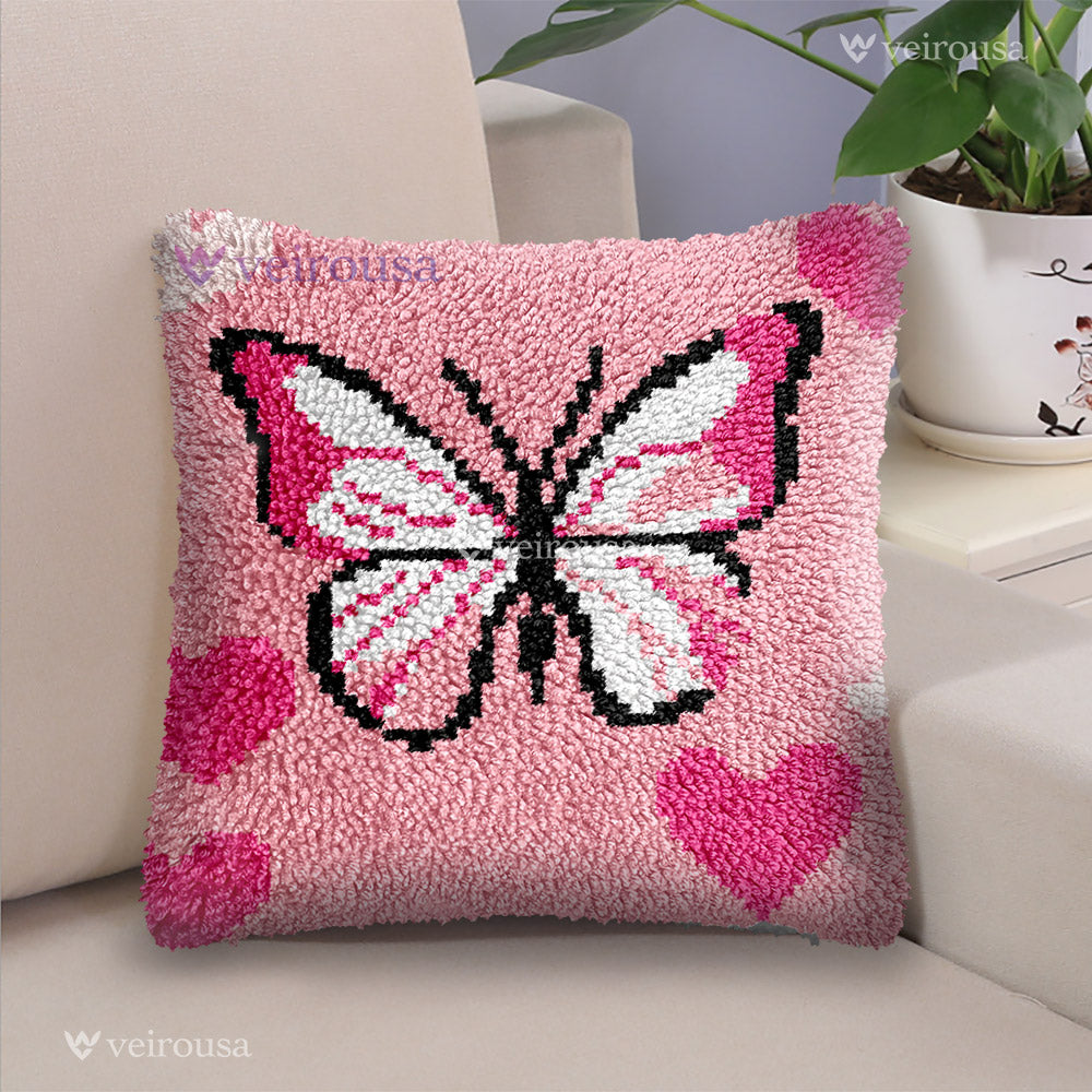Kit d'oreiller à loquet papillon rose