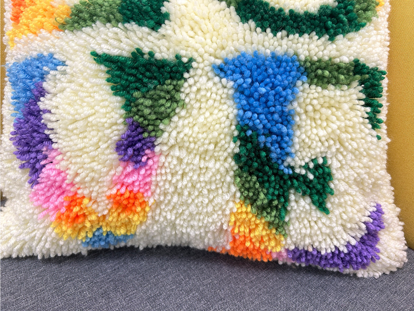 Kit de coussin à crochet coloré « Love » pour adultes, débutants et enfants