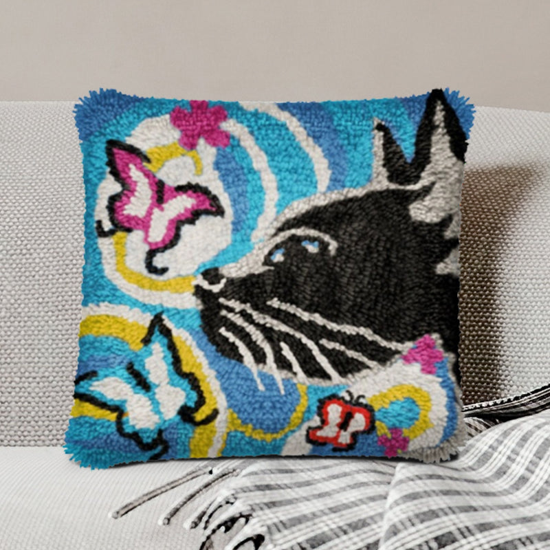 Kits de fermeture à crochet pour taies d'oreiller chat et papillon pour adultes, débutants et enfants 