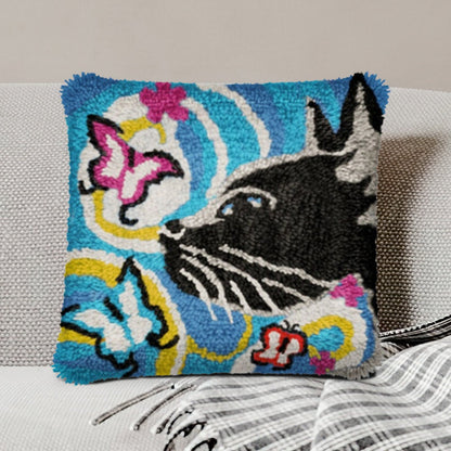 Kits de fermeture à crochet pour taies d'oreiller chat et papillon pour adultes, débutants et enfants 