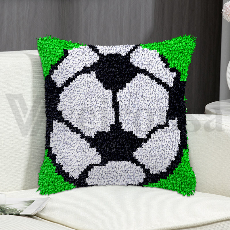 Big Football Pillowcase Latch Hook Kits for Adult, Beginner and Kid