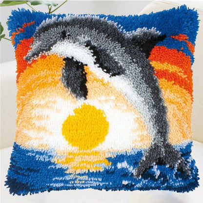 Kits de fermeture à crochet pour taies d'oreiller Dauphin et Coucher de soleil pour adultes, débutants et enfants 