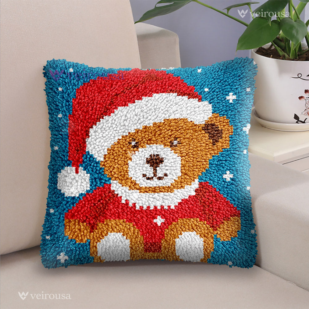 Ours de Noël - Kit de coussin à crochet