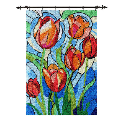 [Grand format] Magnifiques tulipes - Kit de tapis à crocheter