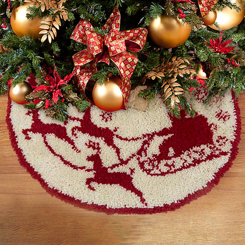 Kit de jupes de sapin de Noël en forme de traîneau du Père Noël avec crochet pour débutant