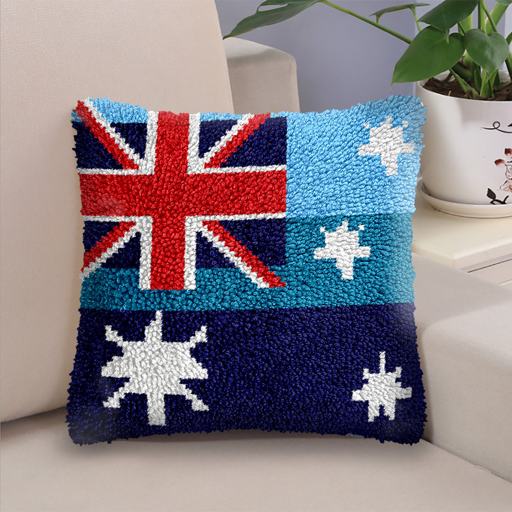 Australian Flag Latch Hook Pillow Kit