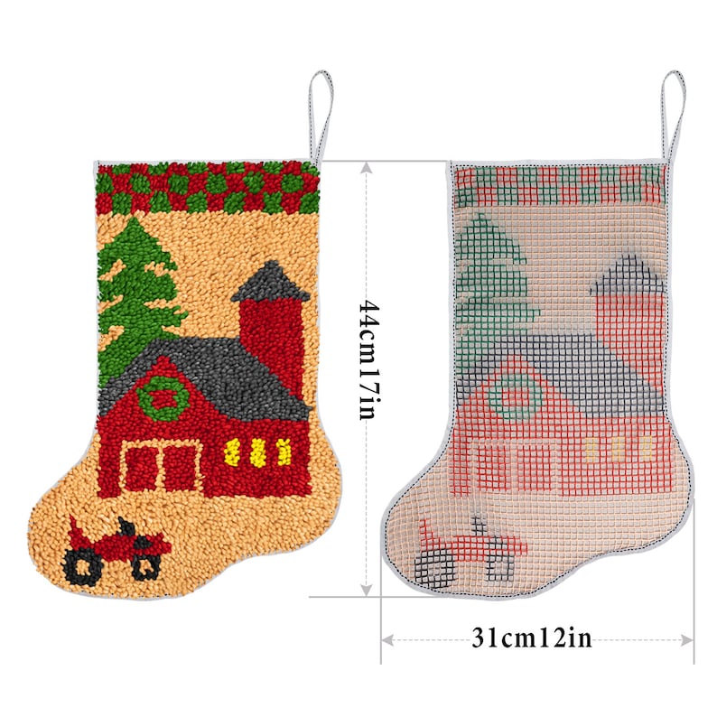 Snowman Christmas Stocking DIY Latch Hook Kits for Beginners