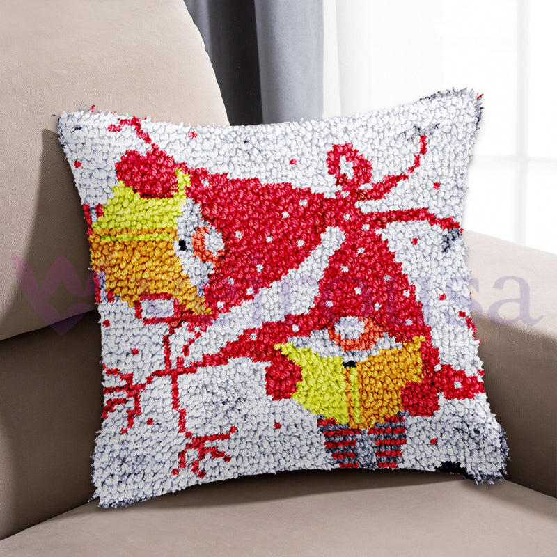 Kits de coussins à crochet avec des gnomes de Noël et des livres, pour adultes, débutants et enfants. 