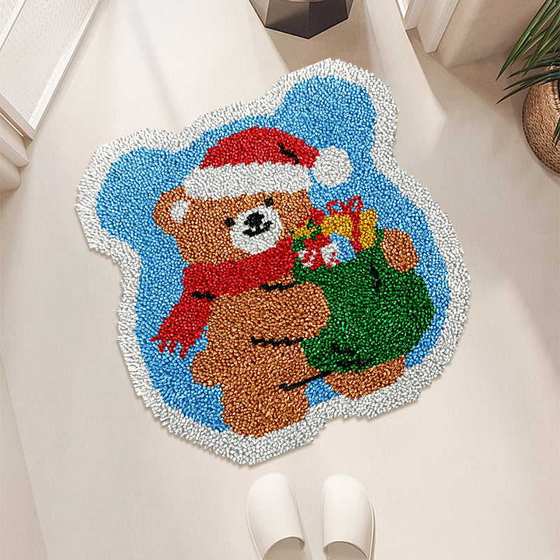 Christmas Bear - Latch Hook Rug Kit
