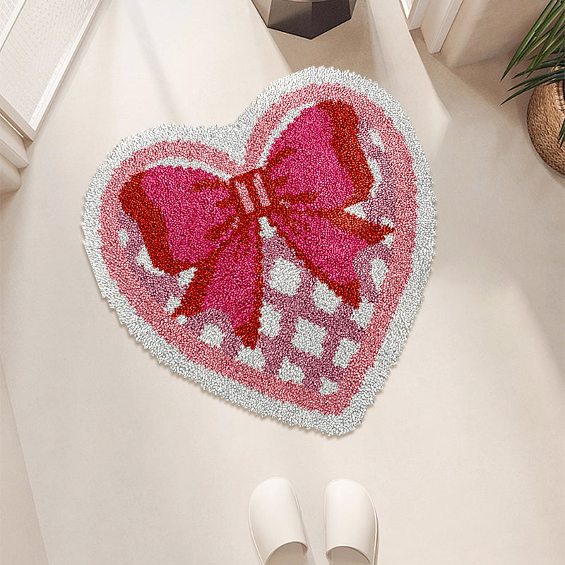 Kit de alfombra con lazo en forma de corazón y gancho para cierre